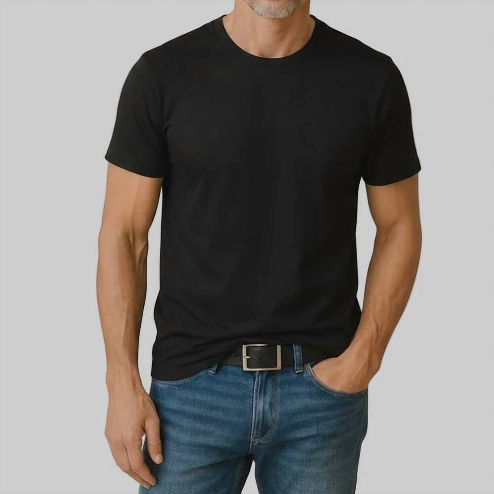 NEW GEORG ROTH luxury crew neck pima cotton t-shirt in black